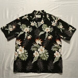 KY’s Hawaii Black Floral Button Down Shirt XL